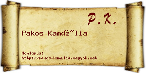 Pakos Kamélia névjegykártya